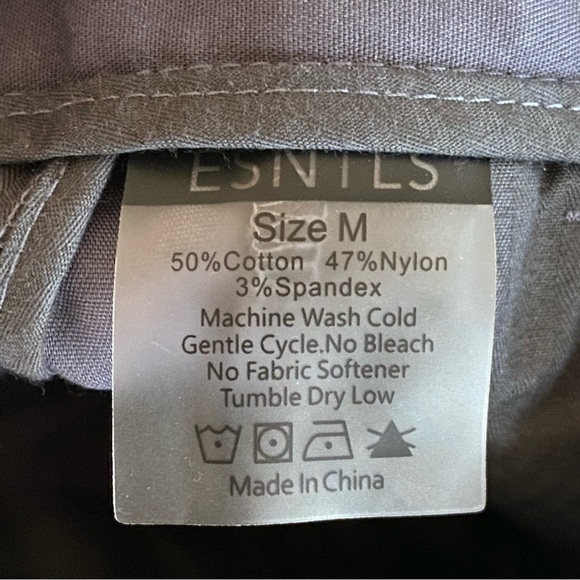 ESNTLS Mens Pants Medium M Gray Drawstring Tapered Chino Jogger Minimalist - Picture 4 of 7